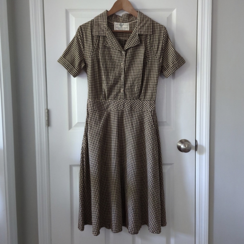 1930's style Gingham Cotton Dress Handmade by Let's Backtrack Etsy Shop